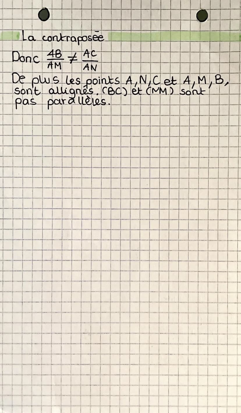 -MATHS
Le theoreme de Thales.
Si les droites (MN) et (BC) sont
parallèles, alors: AM MN AN
=
AB
Bc
AC
Bemarques:
AB
BC AC
• On a également :