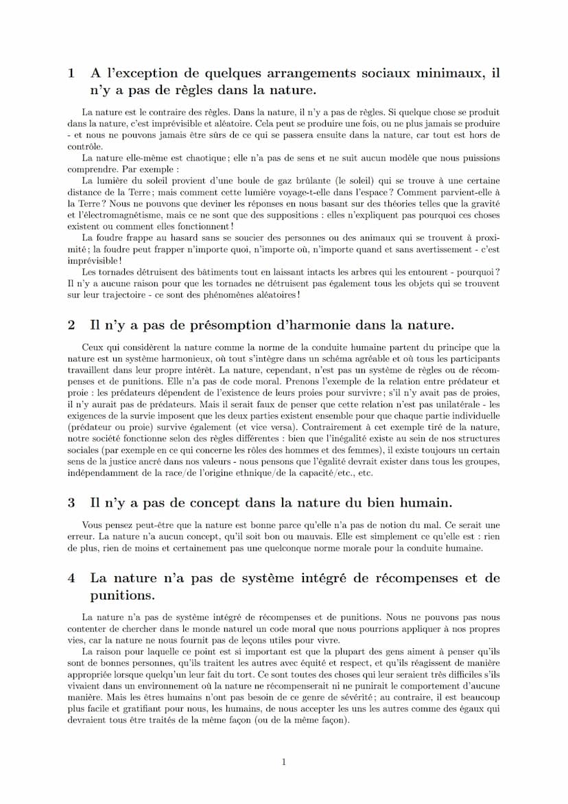 LYCEE GENERAL ET TECHNOLOGIQUE LA BRUYERE
La nature peut-elle être la norme des conduits
humaines ?
AFFICHARD-PIERRI Gaëtan: gaetan.affichar
