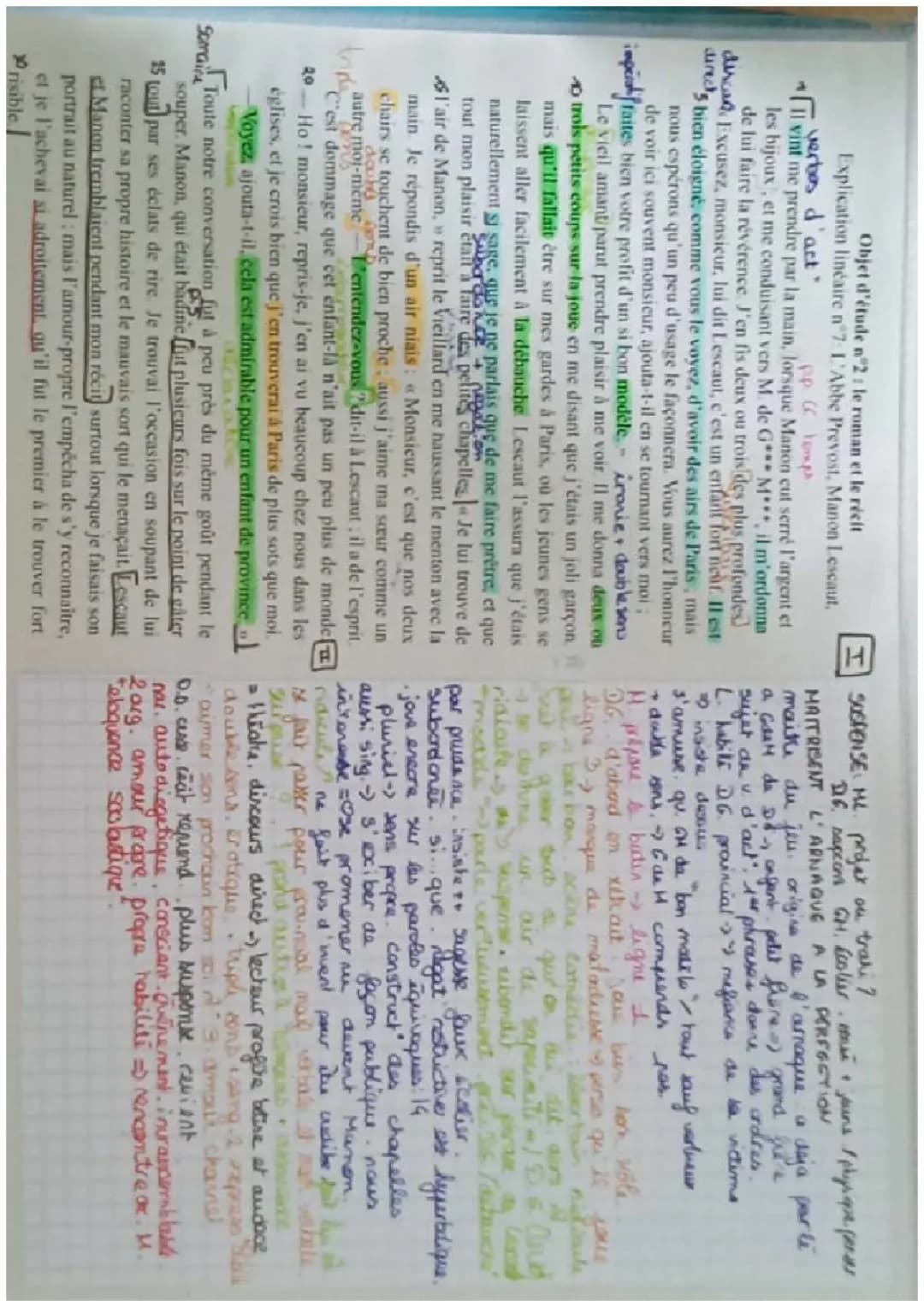 explication linéaire Manon Lescaut 