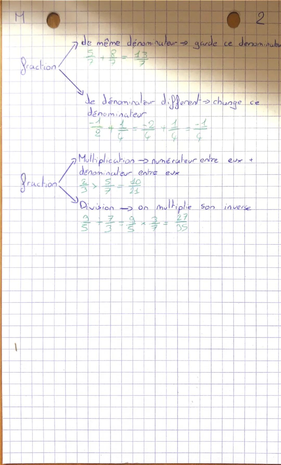 --- OCR Start ---
M
1
Calculs relatif et rationnels
-Un nombre relatif ->signe positif (+) ou negatif(-)
-Addition
> de même signe ->garde l