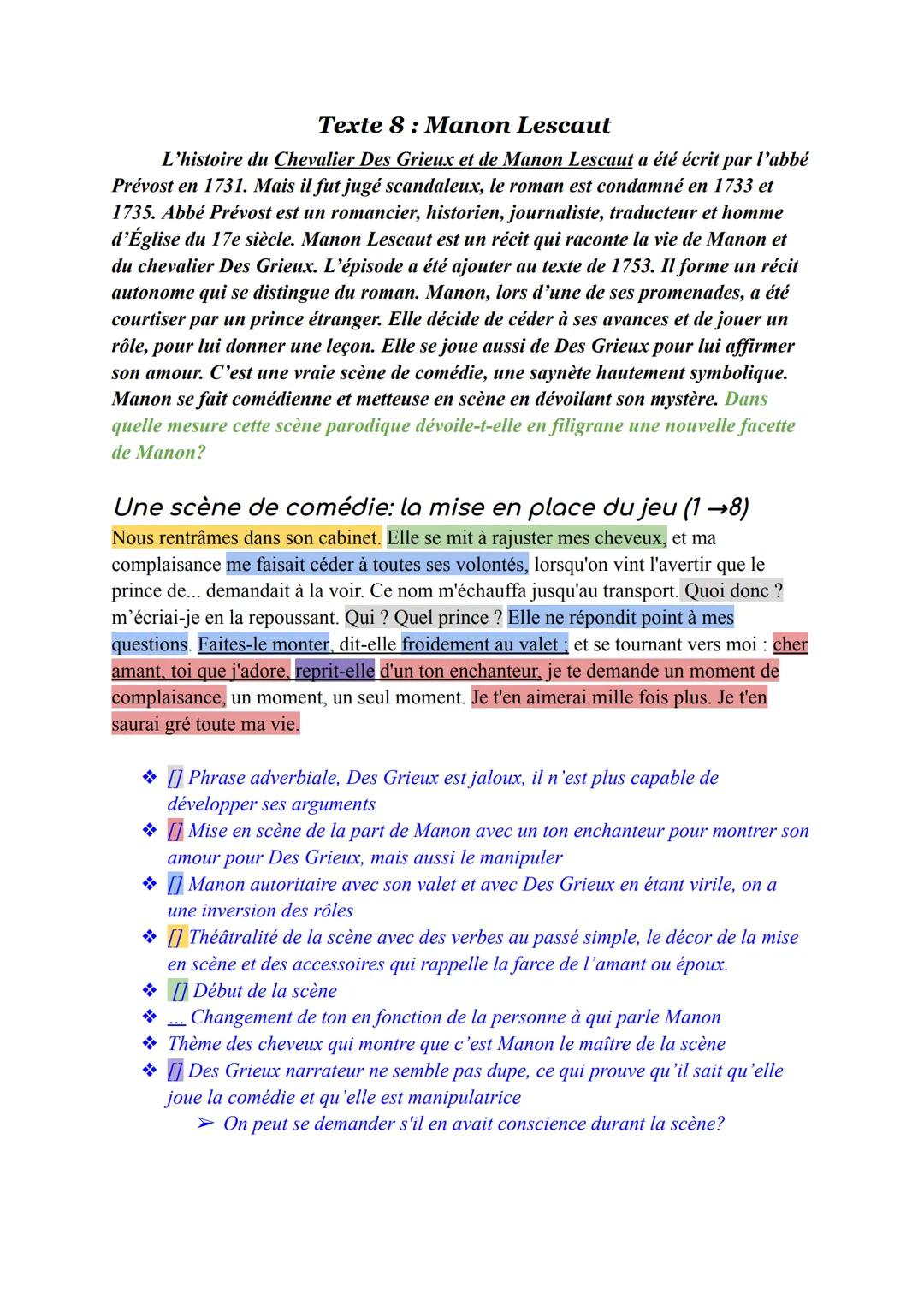 Analyse de la Scène Comédie de Manon Lescaut : Rires et Inversions des Rôles !