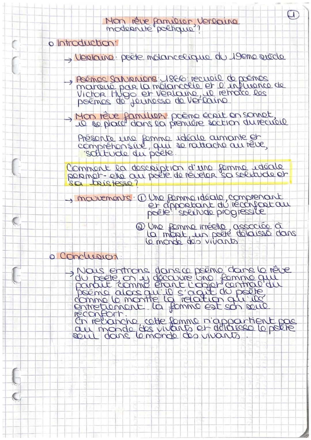 C
C
C
f
C
Mon rêve familier Verlaine
modernite poétique ?
o Introduction
→ Verlaine: poète mélancolique du 19eme siècle
Poemos Sarrions: 186