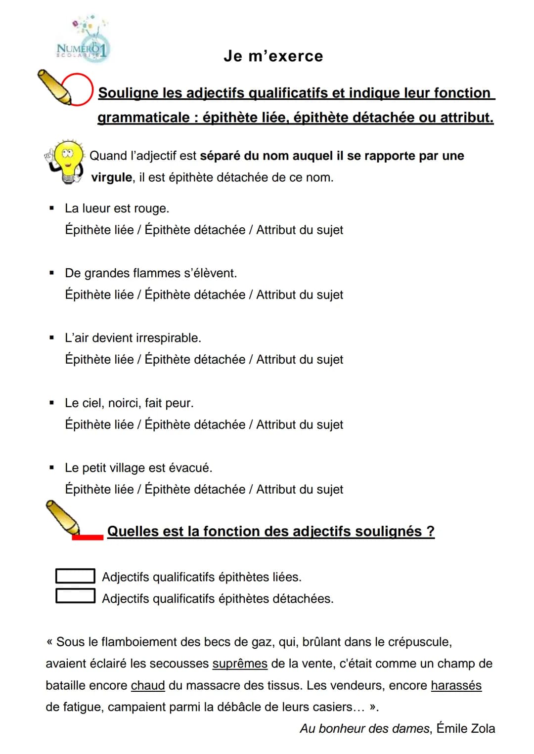 NUMERO
SCOLARIZE
Élaboré par les professeurs de français Numéro 1 Scolarité
Relu par Margot Goix, responsable pédagogique français
5ème Gram