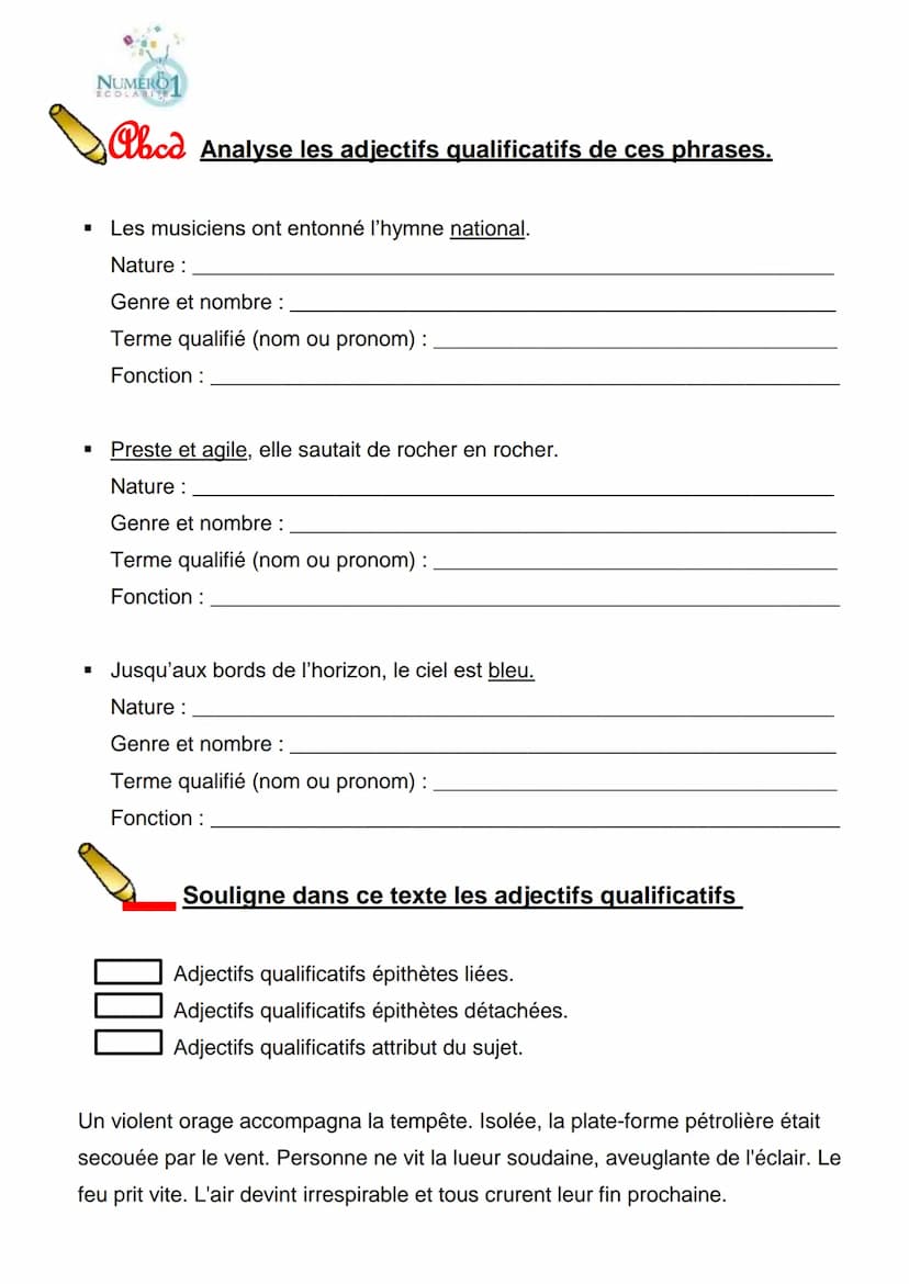 NUMERO
SCOLARIZE
Élaboré par les professeurs de français Numéro 1 Scolarité
Relu par Margot Goix, responsable pédagogique français
5ème Gram