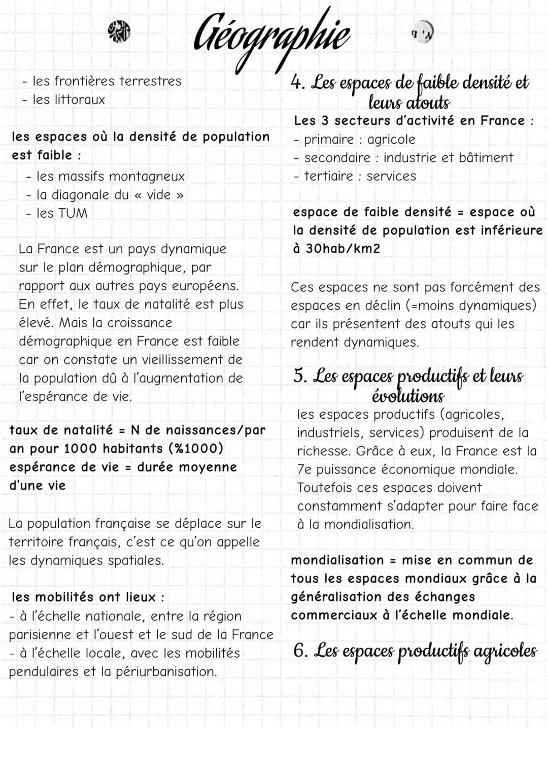 Géographie
1. Les aires urbaines en France
En France, 9 français sur 10 habitent en
milieu urbain.
Un espace urbain désigne un espace
où le 