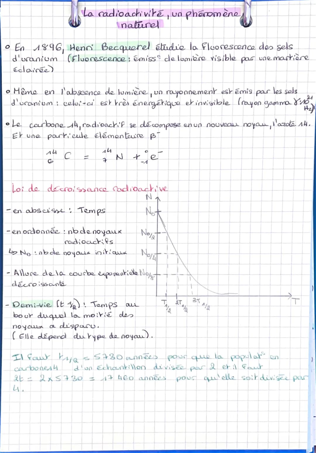 • En 1896, Henri Becquerel étudie la Fluorescence des sels
d'uranium (Fluorescence: émiss& de lumière visible.
éclairée)
une martière
• Même