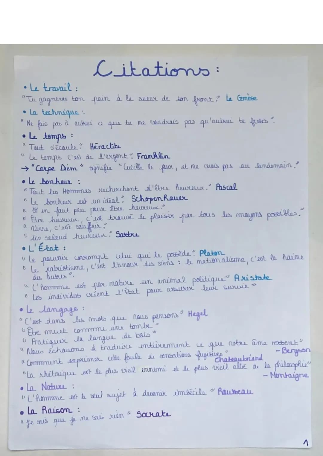 Citations en Philo BAC 