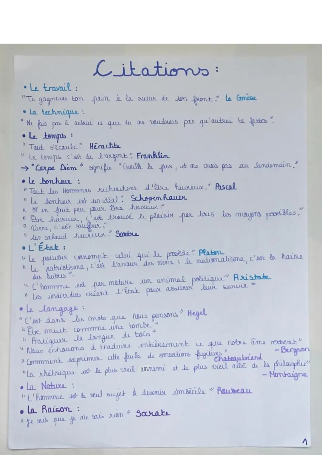 Citations:
• Le travail :
"Tu
・gagneras ton pain à la sueur de son front. La Gemèse
• La technique :
Ne fais pas
à autrui ce que tu me voudr