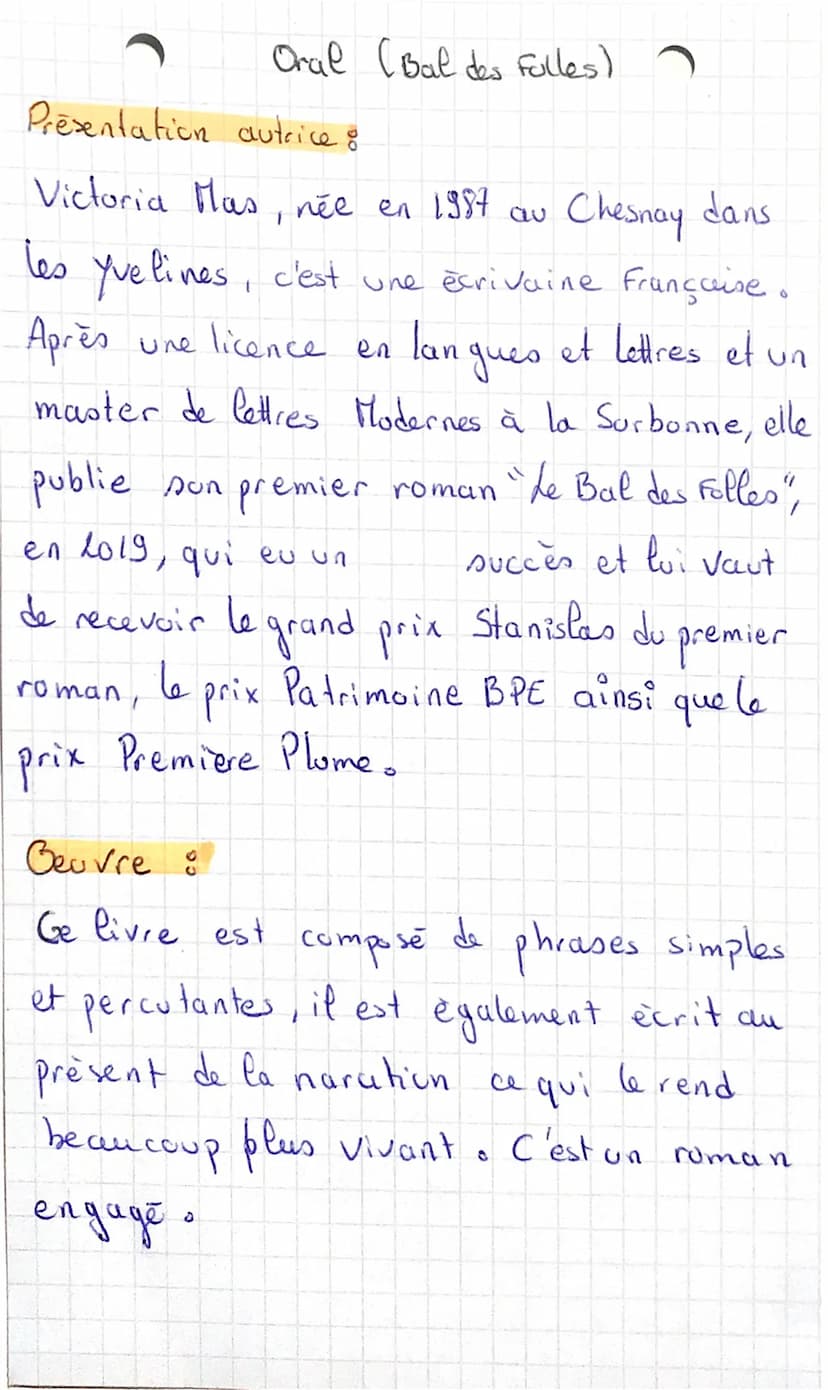 Bal des Folles
Déroulement de la presentation 8 min, 8pts
1°) Présentation de l'auteur
2°) Présentation de l'œuvre
3º) Le contexte historiqu