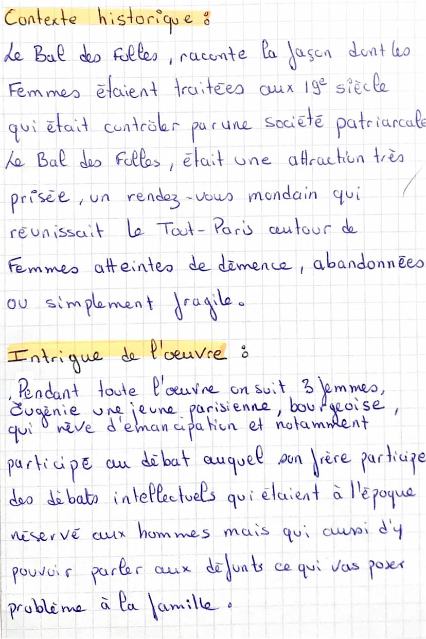 Bal des Folles
Déroulement de la presentation 8 min, 8pts
1°) Présentation de l'auteur
2°) Présentation de l'œuvre
3º) Le contexte historiqu