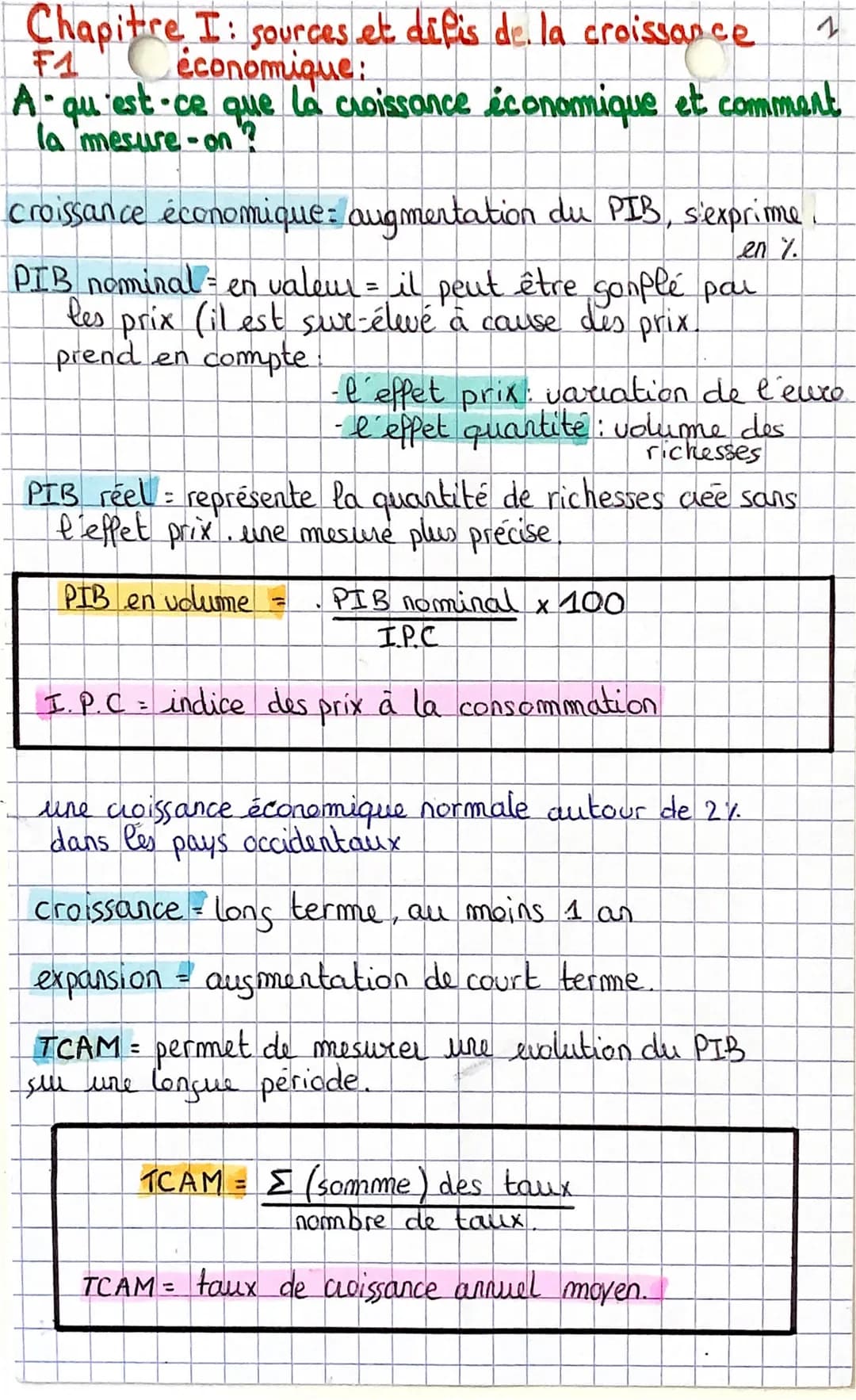 Chapitre I: sources et défis de la croissance 1
économique:
P
A qu'est-ce que la croissance économique et comment
la mesure-on ?
croissance 