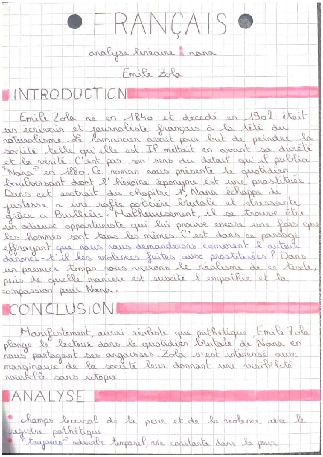 Analyse linéaire Nana Zola chapitre 1, Résumé et Commentaire
