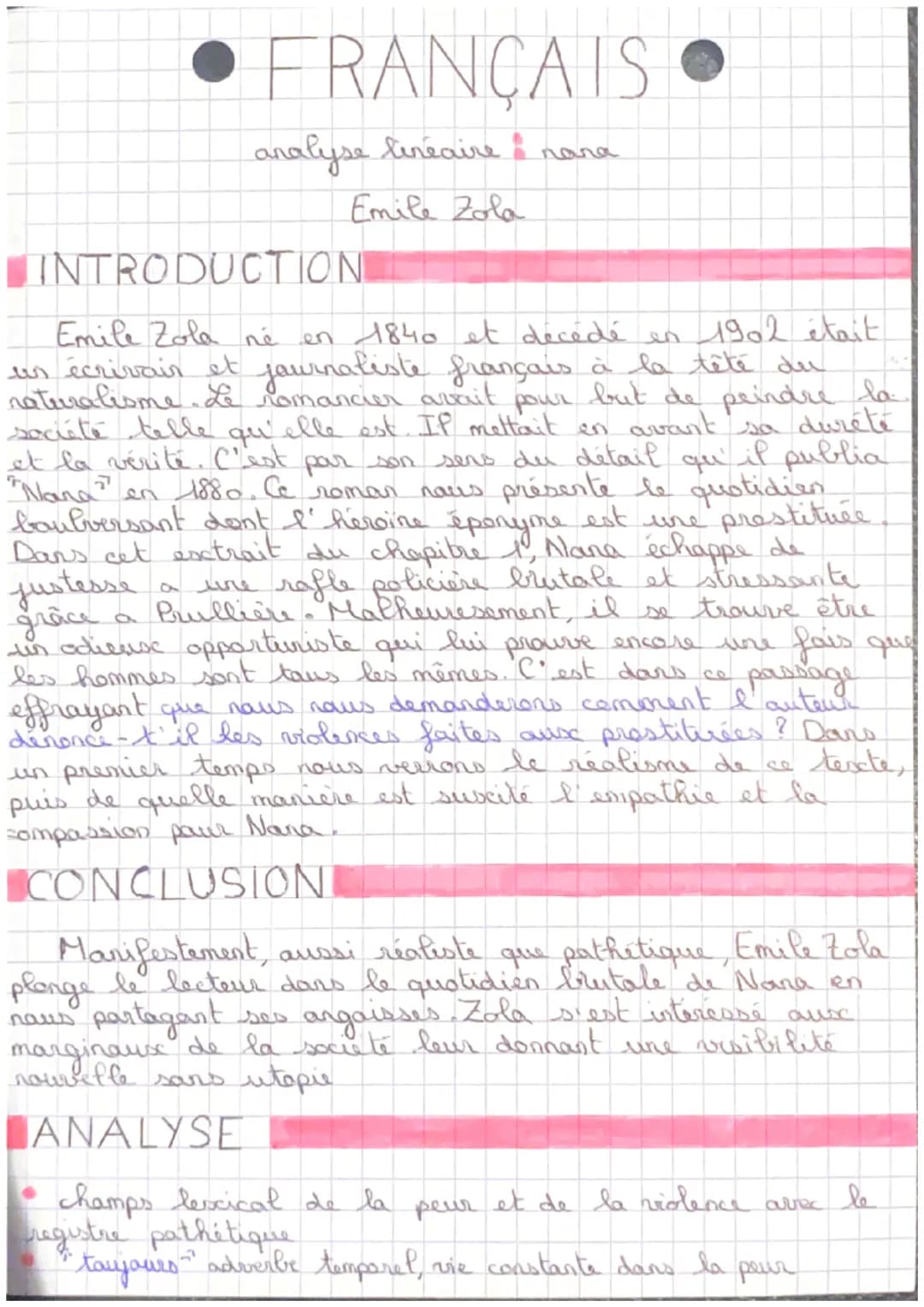 ● FRANÇAIS
analyse linéaire : nara
Emile Zola
INTRODUCTION
Emile Zola né en 1840 et décédé en 1902 était
us écrivair et journaliste français