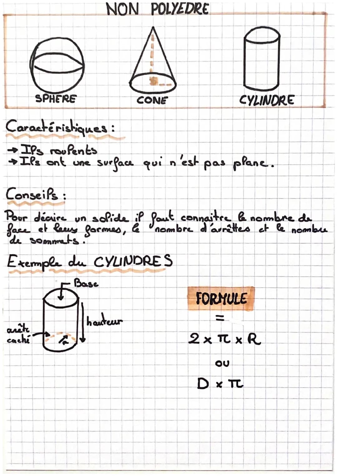 M6
Les Solides
• Definition: figure 30 qu'on peut voir sous toutes ses faces.
deux categories :
Il
Y
E
POLYEDRES
CUBE
PYRAMIDE
PAVÉ PRISME
C