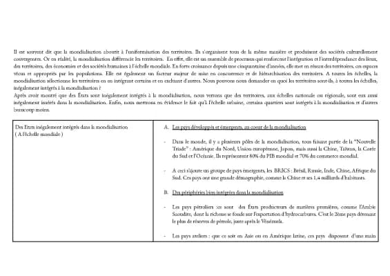 Know Des territoires inégalement intégrés à la mondialisation  thumbnail