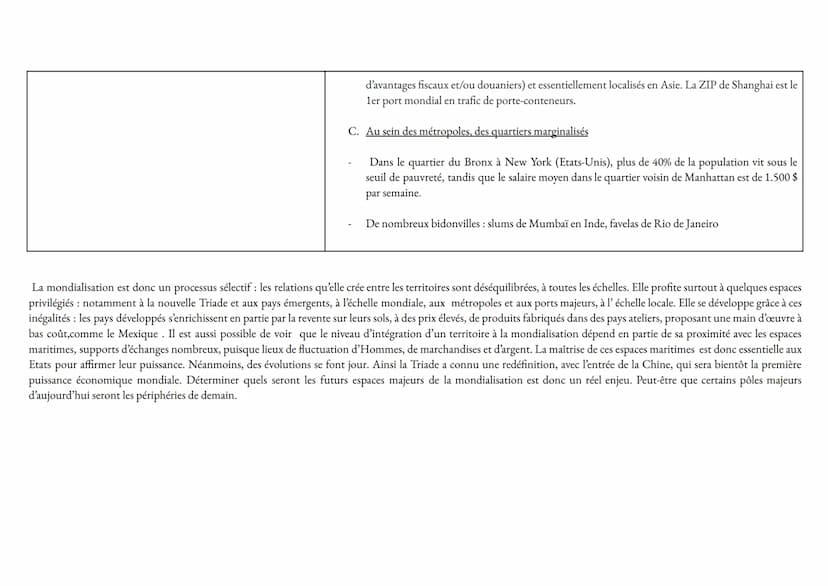 Il est souvent dit que la mondialisation aboutit à l'uniformisation des territoires. Ils s'organisent tous de la même manière et produisent 