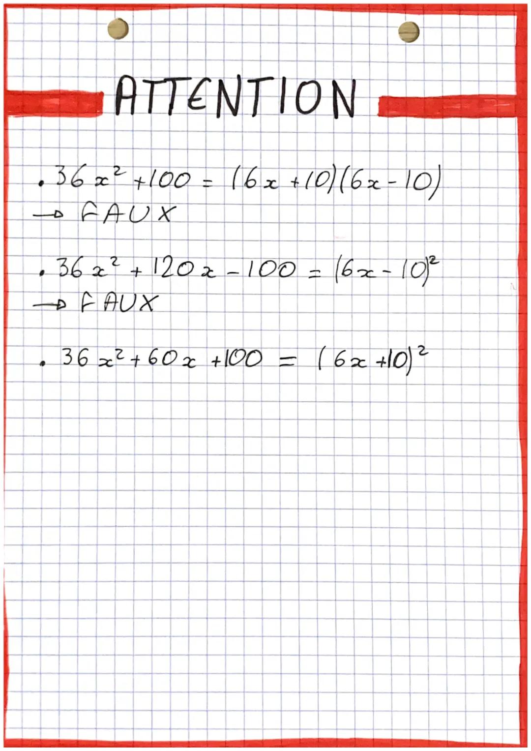 # factoriser

SIMPLE DISTRIBUTIVITE

ka + kb = k(a+b)

G = 102-100
= 10x2-10x10
= 10x (2-10)
= 10 (2-10)

J = (2+2) (2+1)-5(2+2)
= (2+2)x(2+