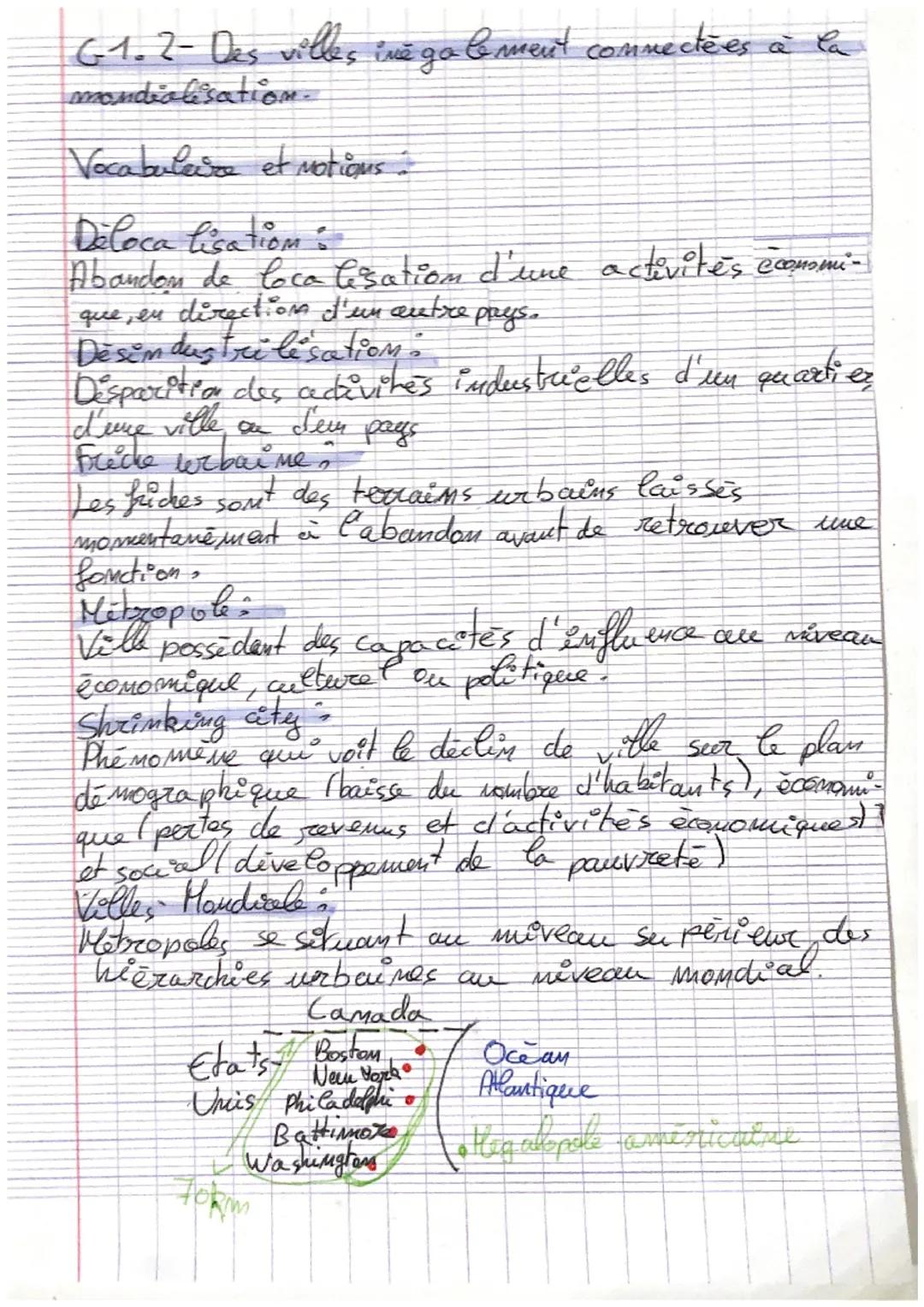G1.1- Espace et paysages de l'urbanisation •
Vocabulaire et motions:
Accroissement naturel :
Difference entre le nombre de
nombre de décès s