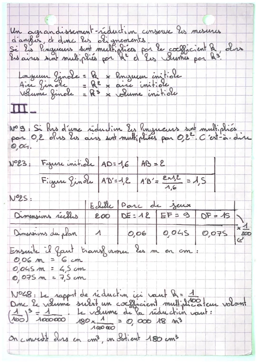 2.1
Maths chapitre 2
» Les effets d'un agrandissement.
agrindissement - C
riduction.
I_
PLAN:
I. Formule air et volume + formule ayrımclisse