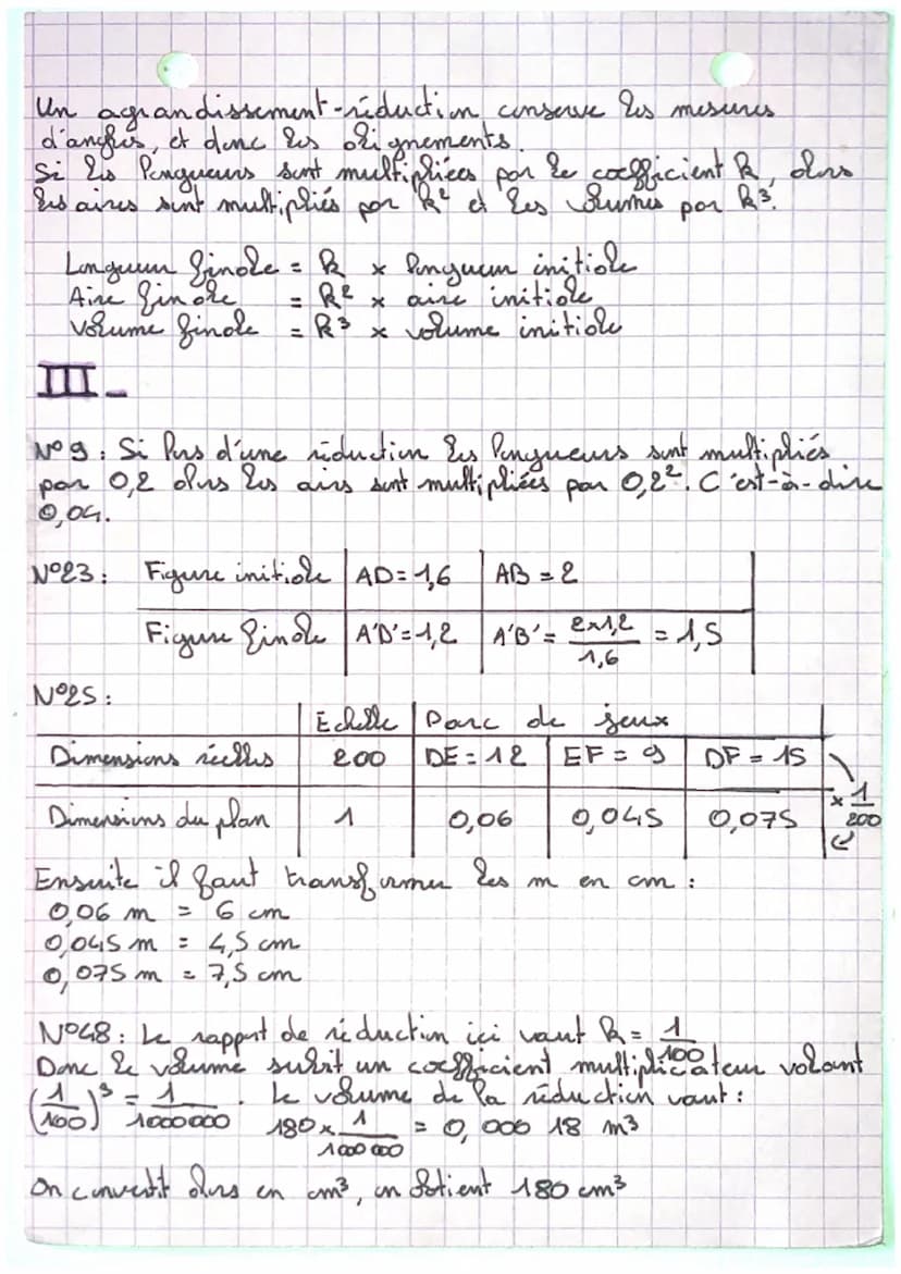 2.1
Maths chapitre 2
» Les effets d'un agrandissement.
agrindissement - C
riduction.
I_
PLAN:
I. Formule air et volume + formule ayrımclisse