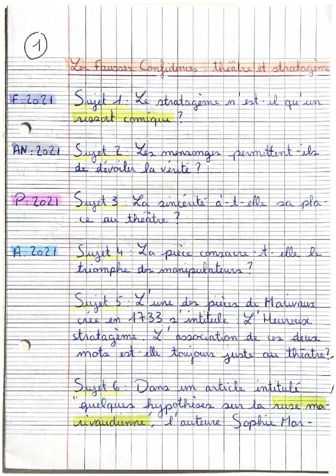Exemples de Sujet de dissertation sur Marivaux 