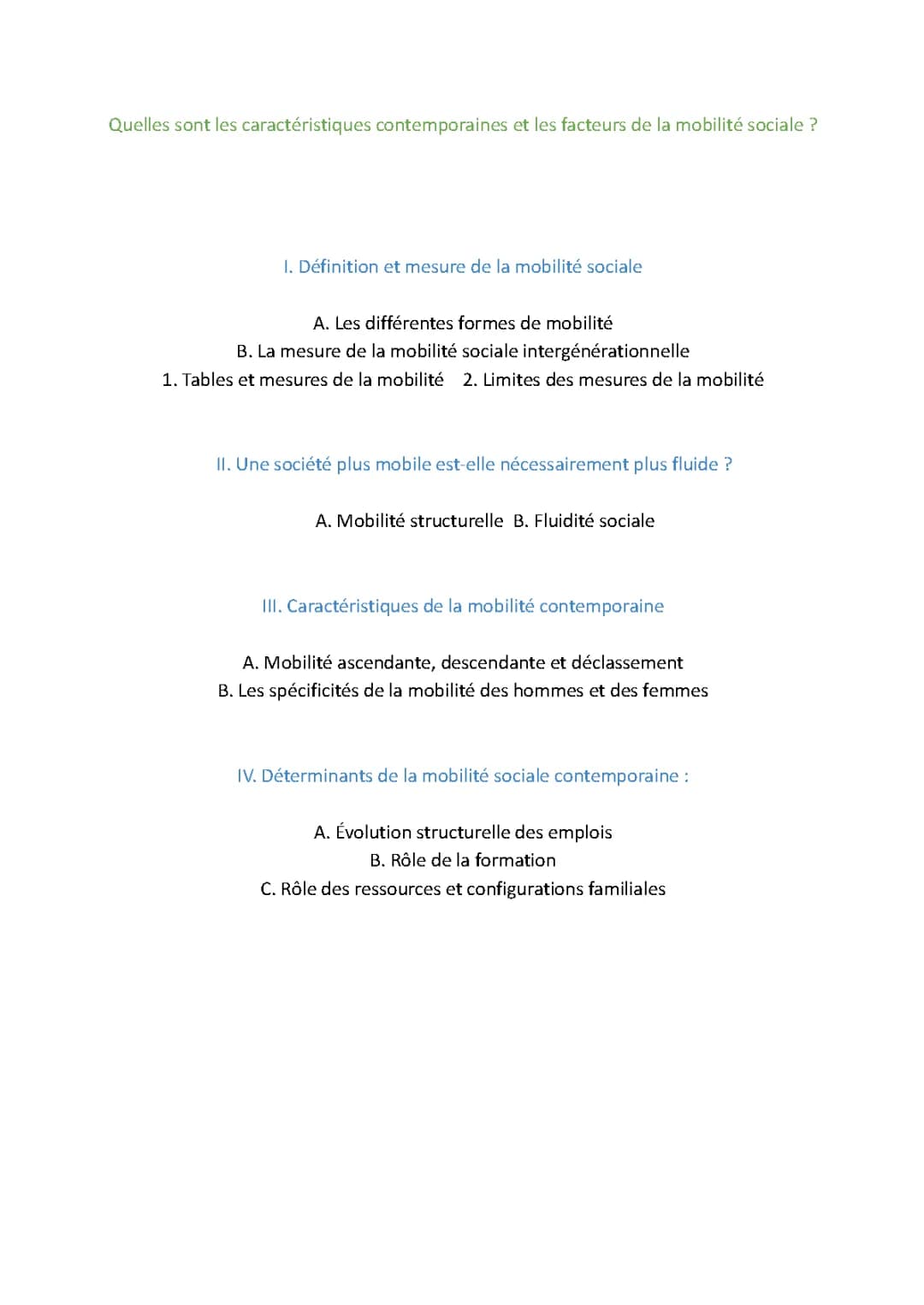 QUELLES SONT LES CARACTÉRISTIQUES DE LA MOBILITÉ SOCIALE 