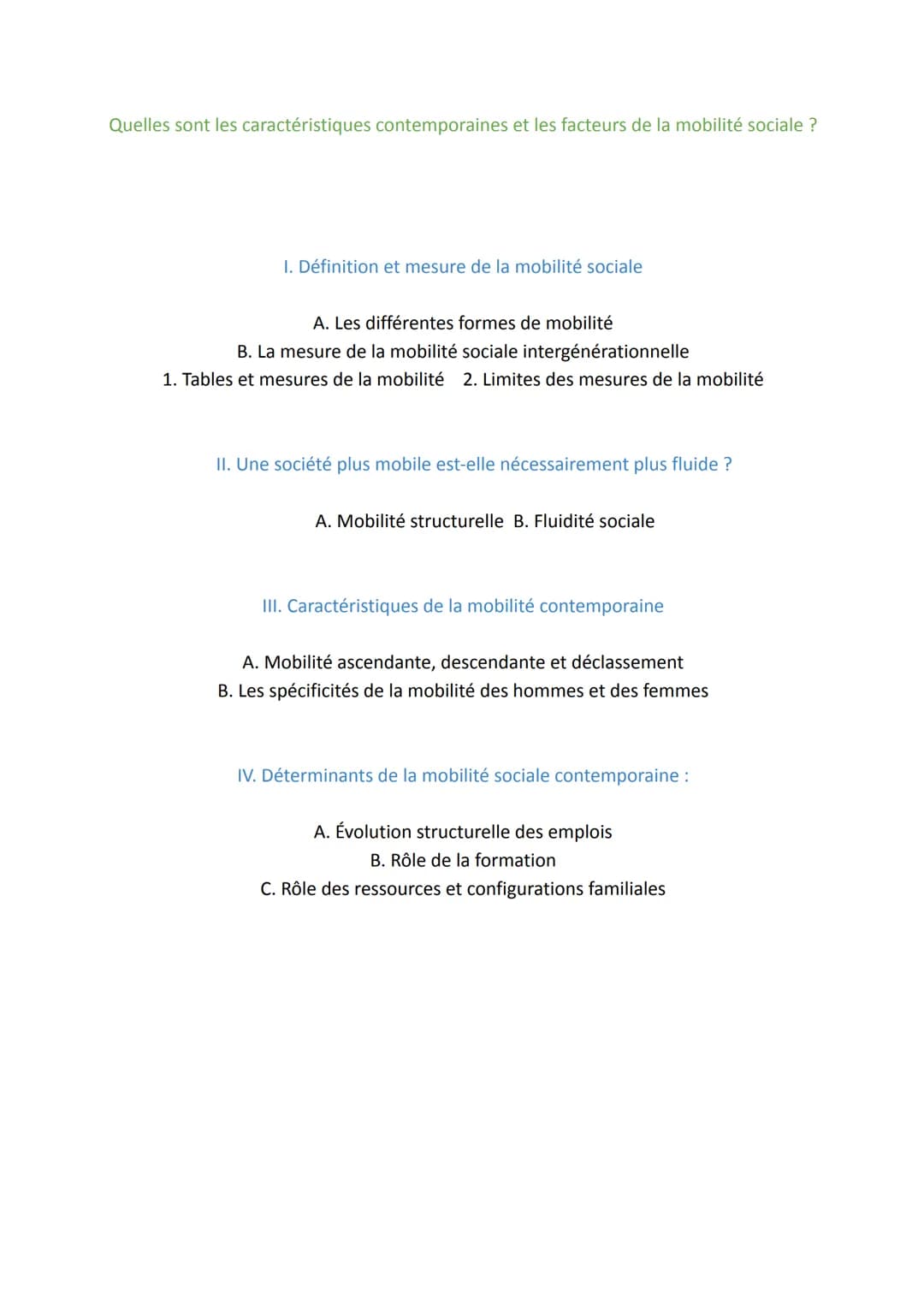 Quelles sont les caractéristiques contemporaines et les facteurs de la mobilité sociale ?
I. Définition et mesure de la mobilité sociale
A. 
