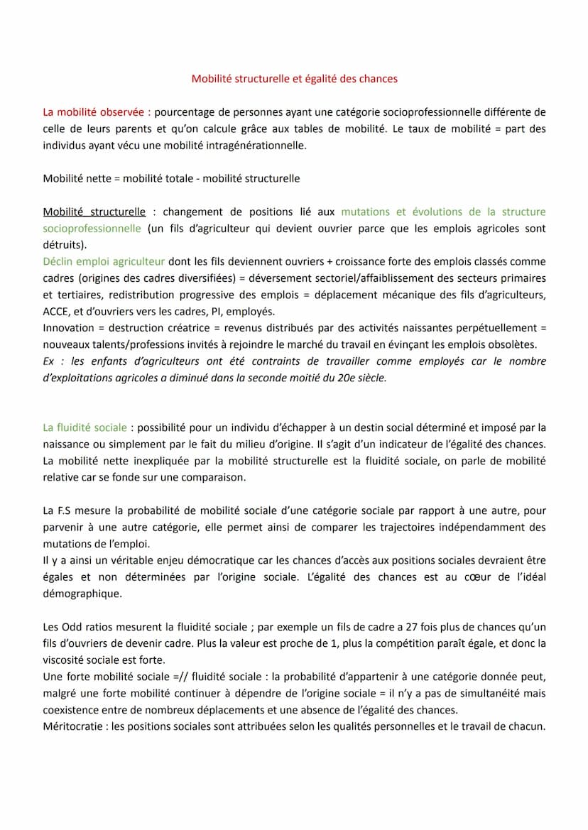 Quelles sont les caractéristiques contemporaines et les facteurs de la mobilité sociale ?
I. Définition et mesure de la mobilité sociale
A. 