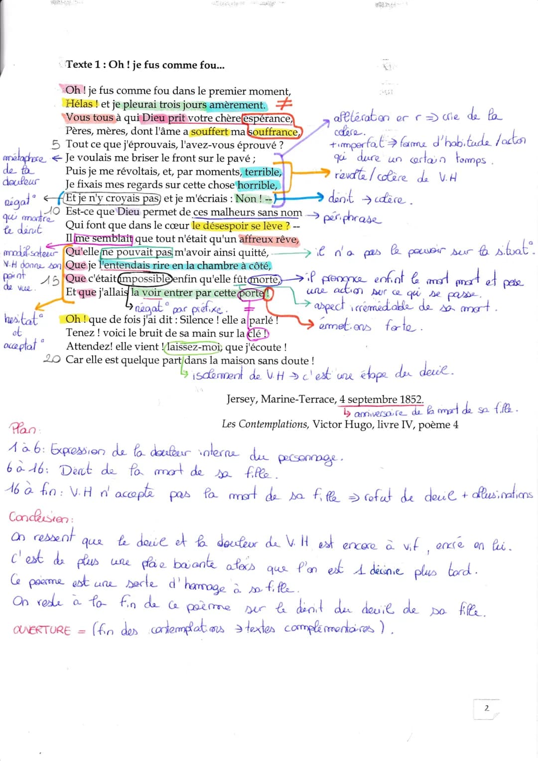 OBJET D'ÉTUDE N°4 : PARCOURS SUR LA POÉSIE DU XIX² AU XXe s.
Séquence n°4 : parcours, « Mémoires d'une âme »>.
TEXTE 1: << Oh ! je fus comme