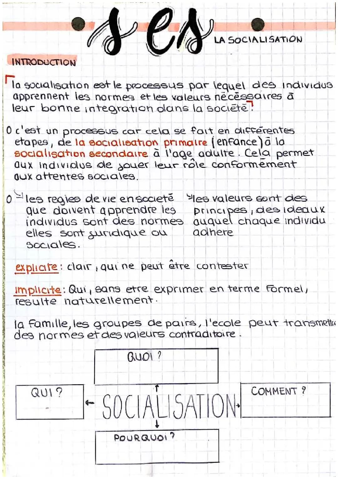 La socialisation
