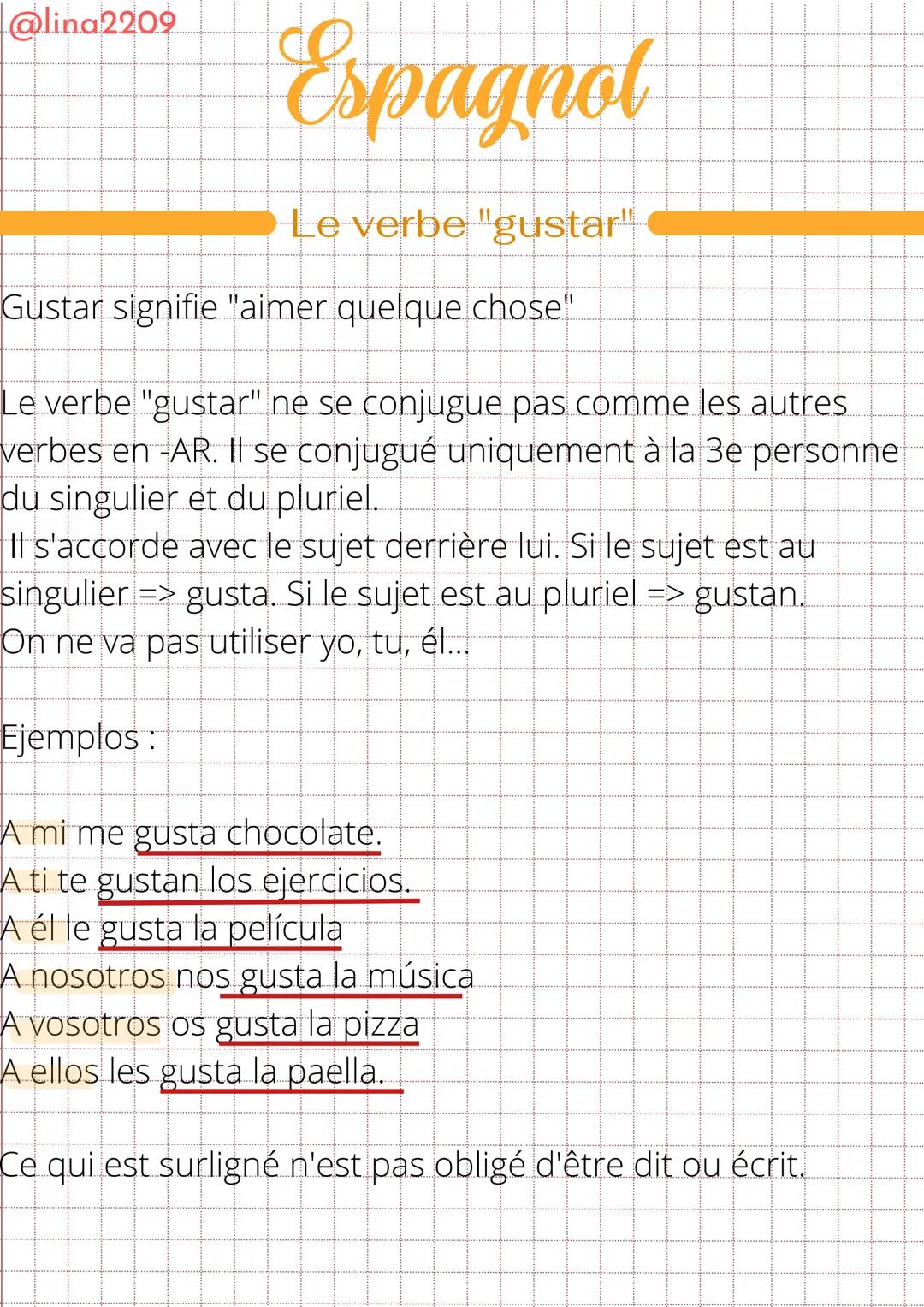 Le verbe "gustar" | Espagnol