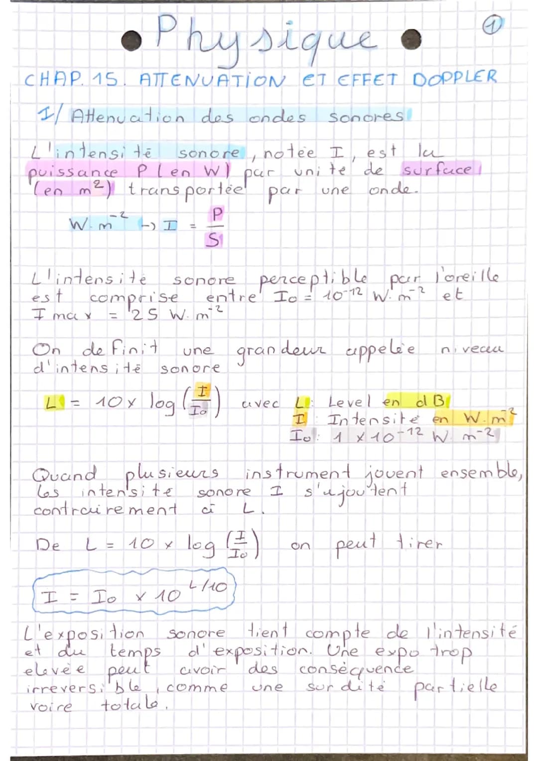 Chapitre 15-18: fiche de physique chimie 