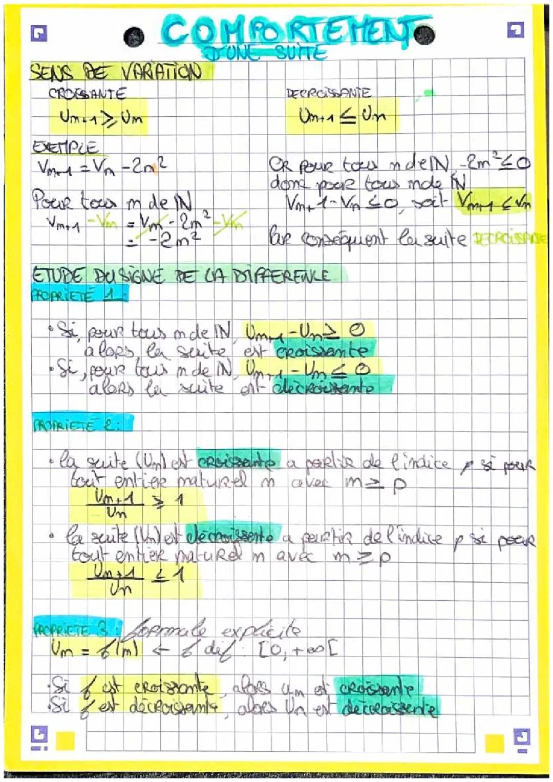 Comportement d’une suite 