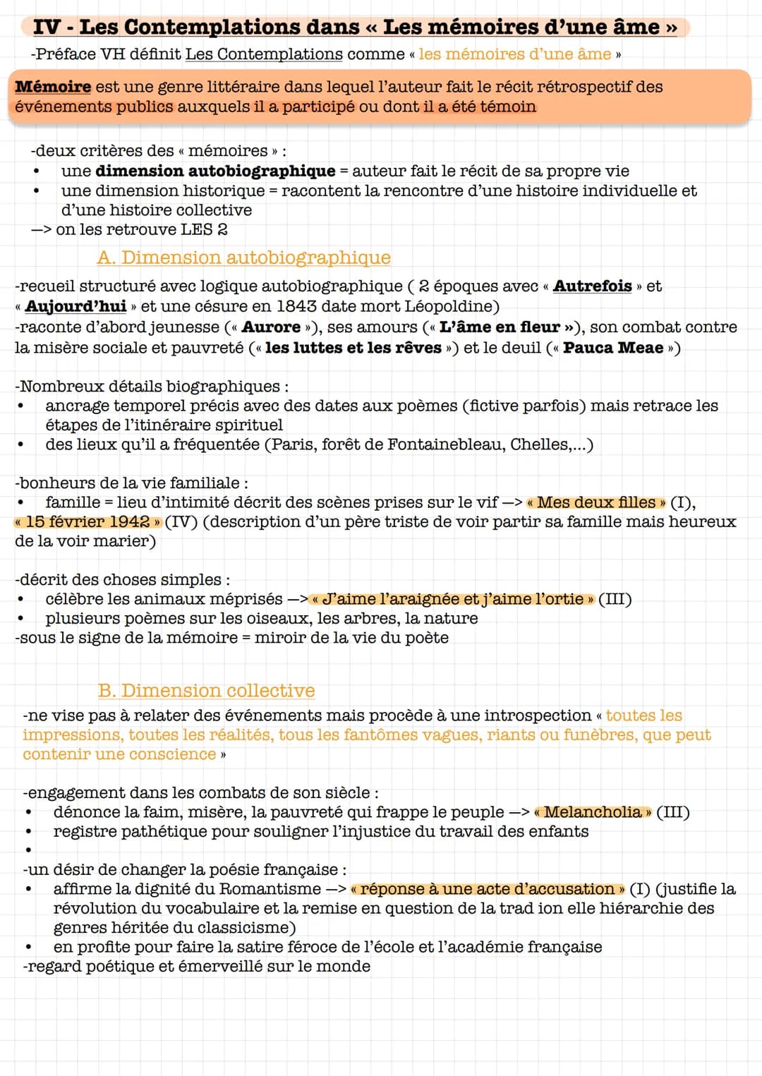 LES CONTEMPLATIONS
I- Présentation de l'auteur
Victor Hugo :
-mouvement du romantisme
-naît en 1802
-1822 -> épouse Adèle
-mort de Léopoldin