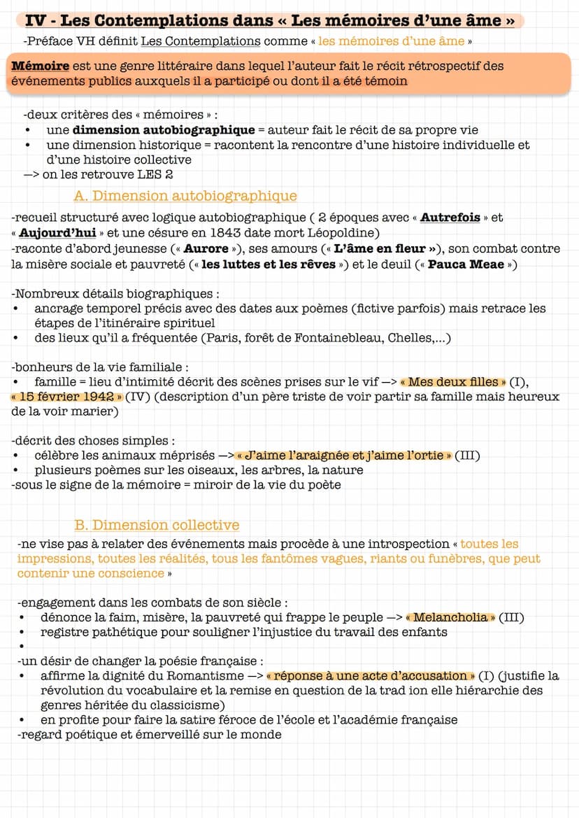 LES CONTEMPLATIONS
I- Présentation de l'auteur
Victor Hugo :
-mouvement du romantisme
-naît en 1802
-1822 -> épouse Adèle
-mort de Léopoldin