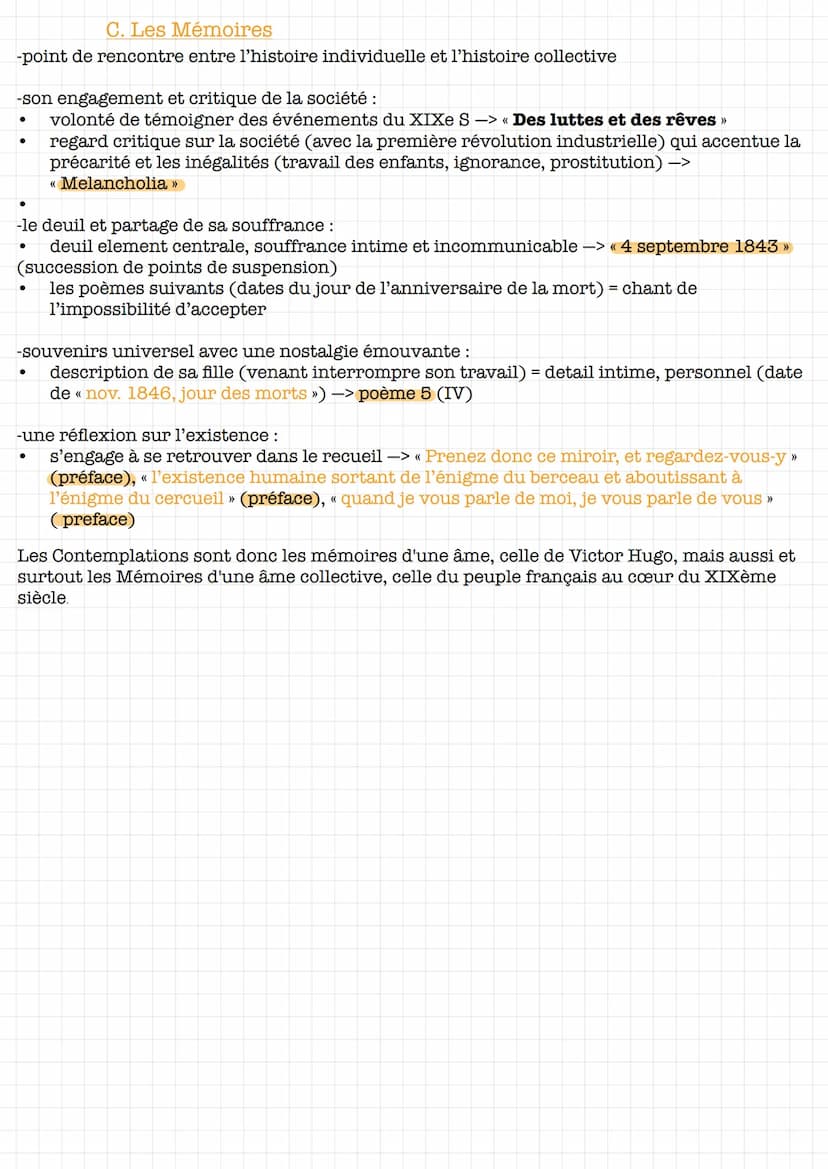 LES CONTEMPLATIONS
I- Présentation de l'auteur
Victor Hugo :
-mouvement du romantisme
-naît en 1802
-1822 -> épouse Adèle
-mort de Léopoldin