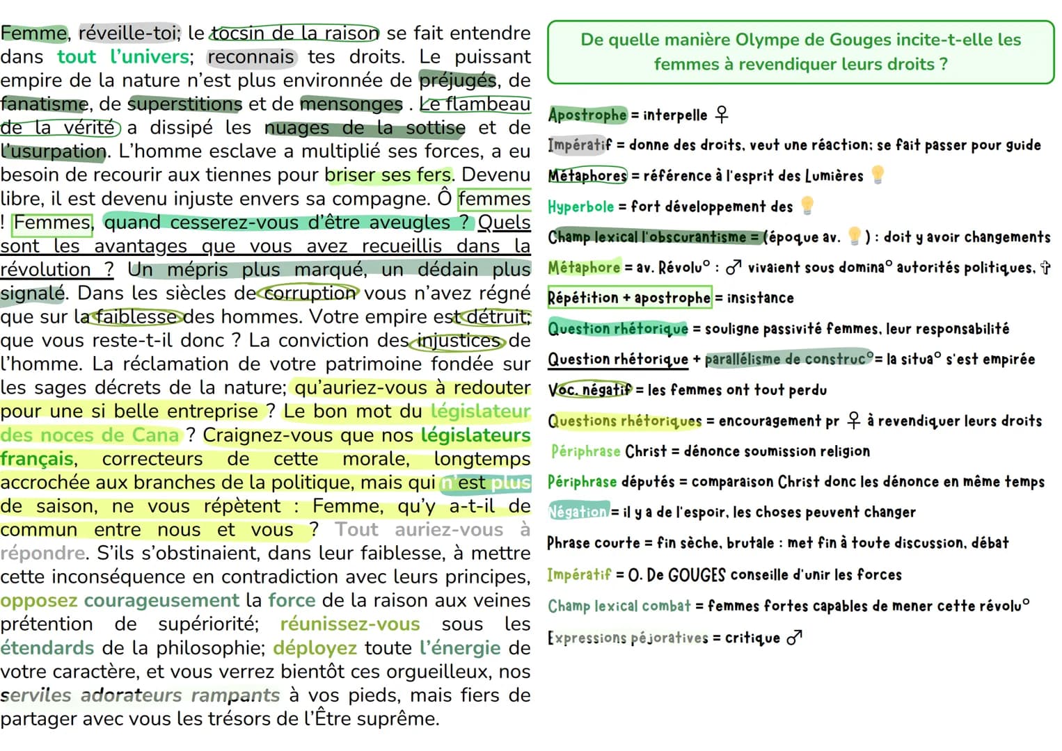 Femme, réveille-toi; le tocsin de la raison se fait entendre
dans tout l'univers; reconnais tes droits. Le puissant
empire de la nature n'es
