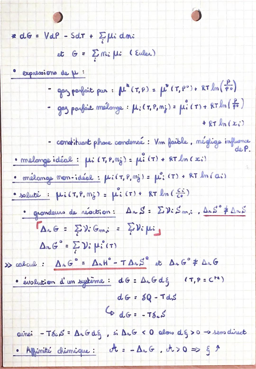 [Chimie T₂]: Thermodynamique
• 1er principe : il existe une fonction d' état I
interme)
dont la variation au cours d'une transfo correspond 