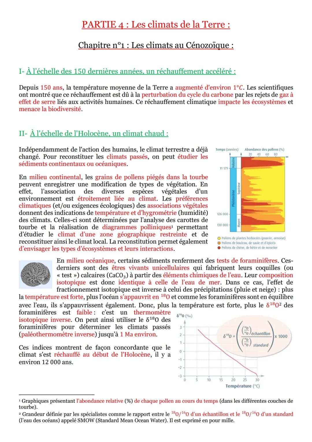 PARTIE 4 Les climats de la Terre :
Chapitre n°1 : Les climats au Cénozoïque :
I- À l'échelle des 150 dernières années, un réchauffement accé