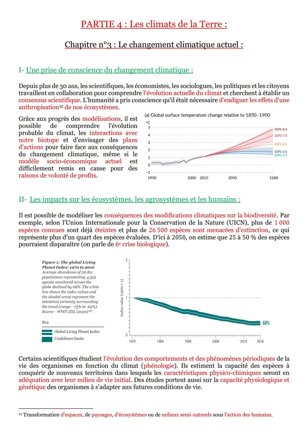 PARTIE 4 Les climats de la Terre :
Chapitre n°1 : Les climats au Cénozoïque :
I- À l'échelle des 150 dernières années, un réchauffement accé