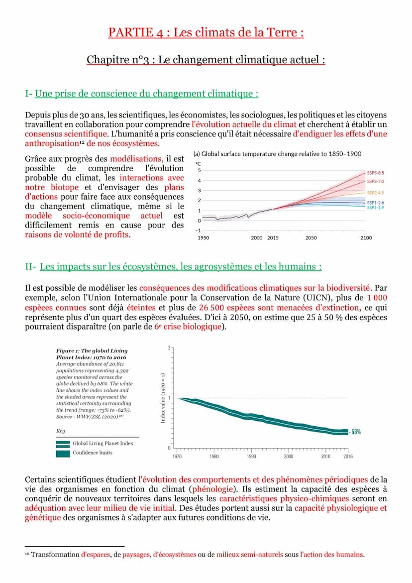 PARTIE 4 Les climats de la Terre :
Chapitre n°1 : Les climats au Cénozoïque :
I- À l'échelle des 150 dernières années, un réchauffement accé
