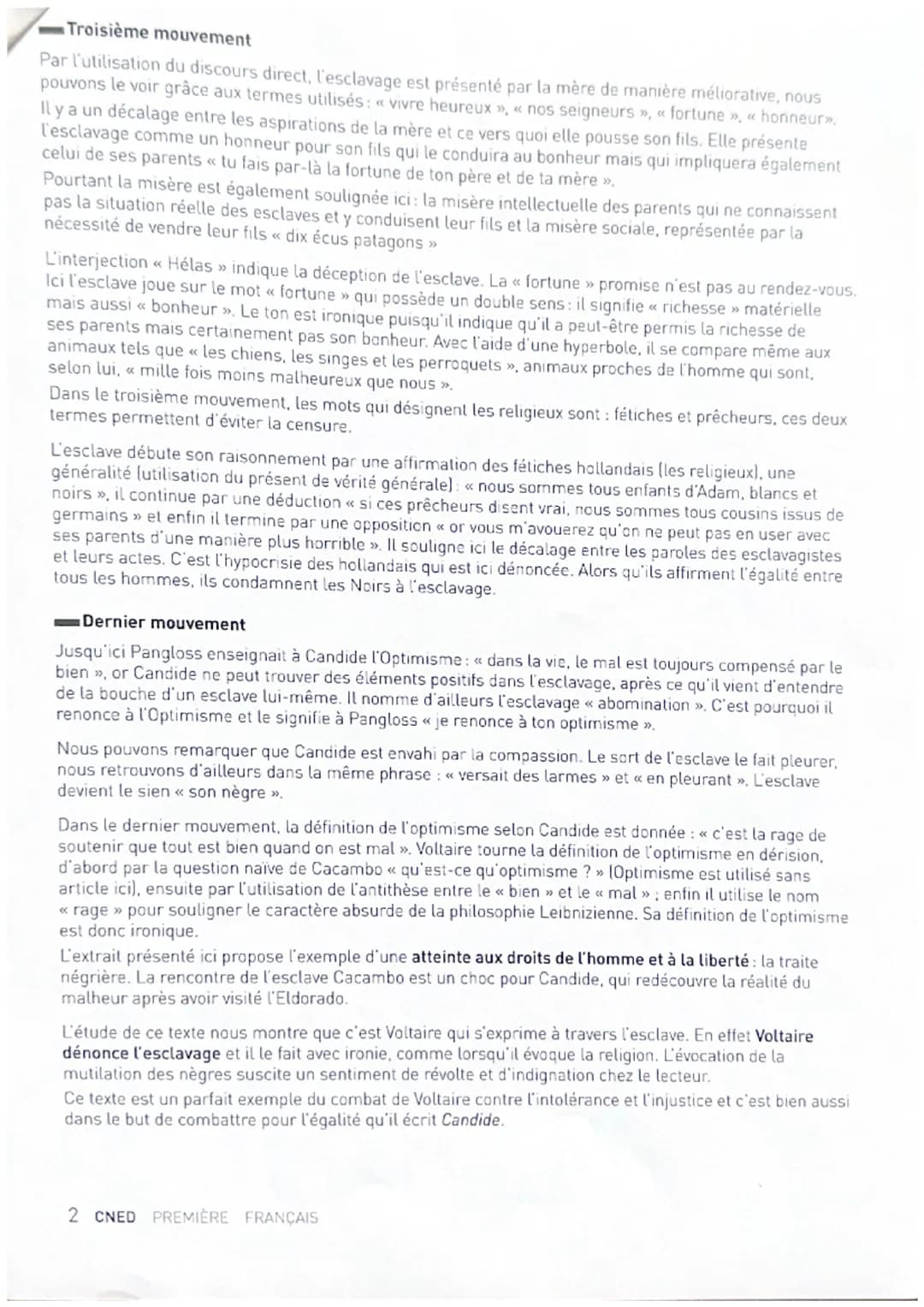 ELEMENTS D'ANALYSE
Extrait du chapitre 19, Candide de Voltaire
Un conte philosophique
Candide est un conte philosophique en prose où Voltair