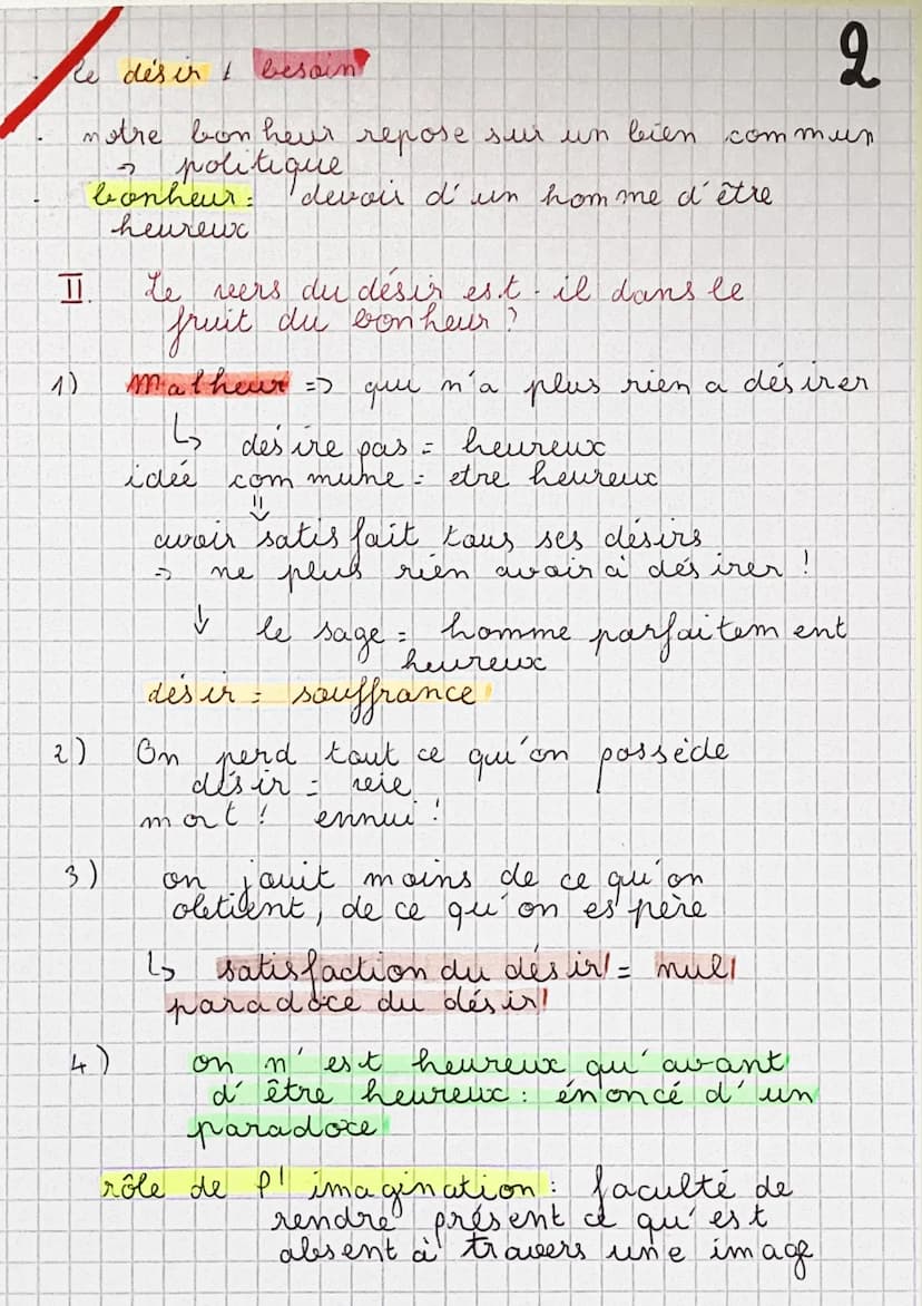 Le désir, meilleur ennemi du bonheur ?
plan
I. Pourquoi le malheur?
Le vers du désir est-il
dans le fruit du bonheur
(Becte de Rousseau)
III