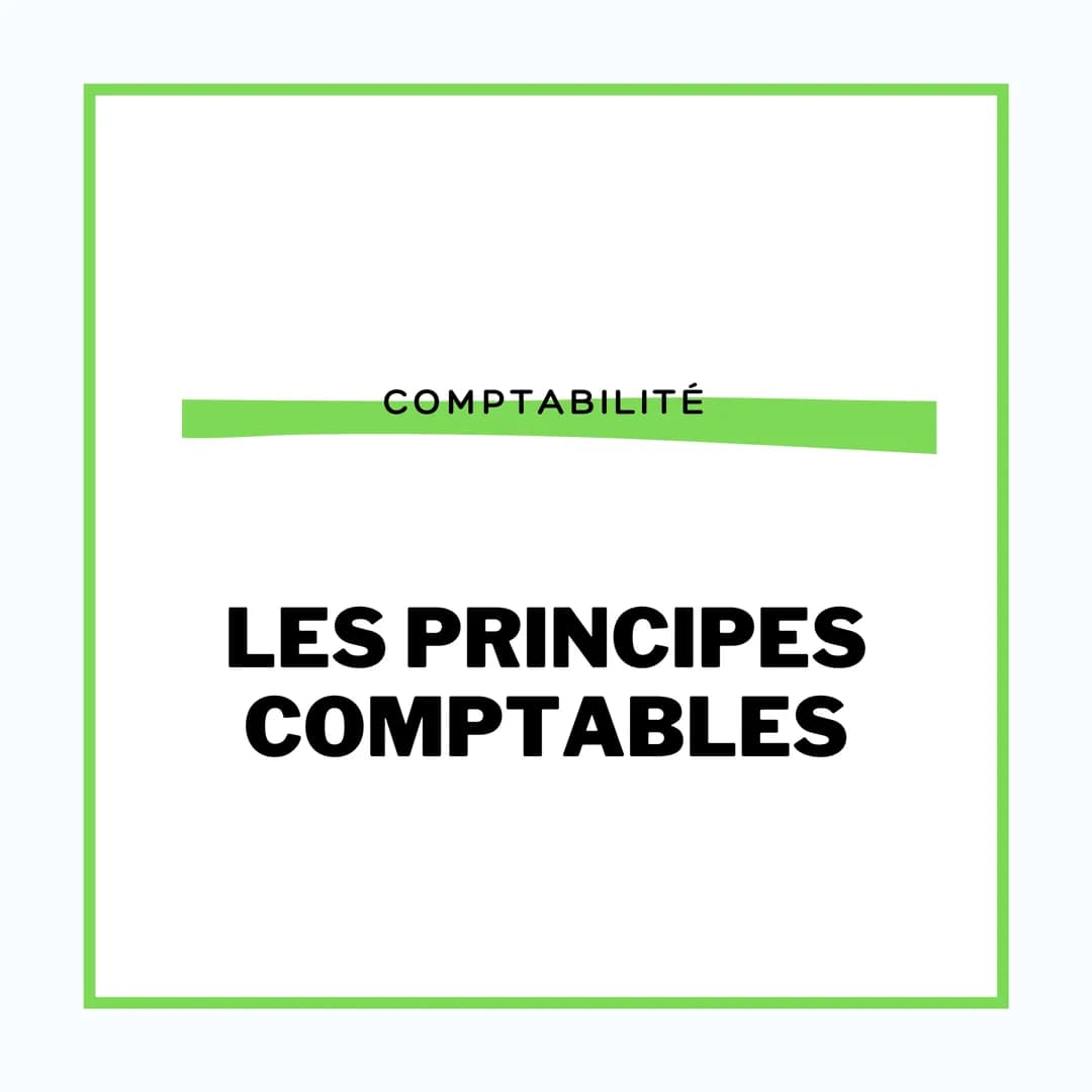 COMPTABILITÉ
LES PRINCIPES
COMPTABLES LES PRINCIPAUX
PRINCIPES
C
La comptabilité repose sur de nombreux
pricipes permettant la bonne tenue d