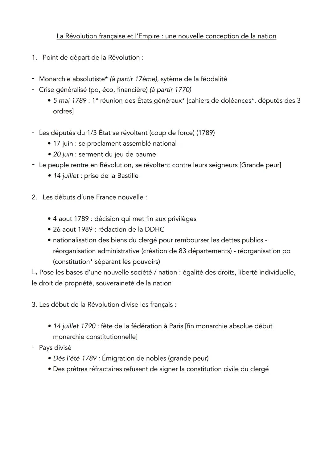 
<h2 id="pointdedpartdelarvolution">Point de départ de la Révolution</h2>
<p>La Révolution française et l'Empire ont marqué une période impo