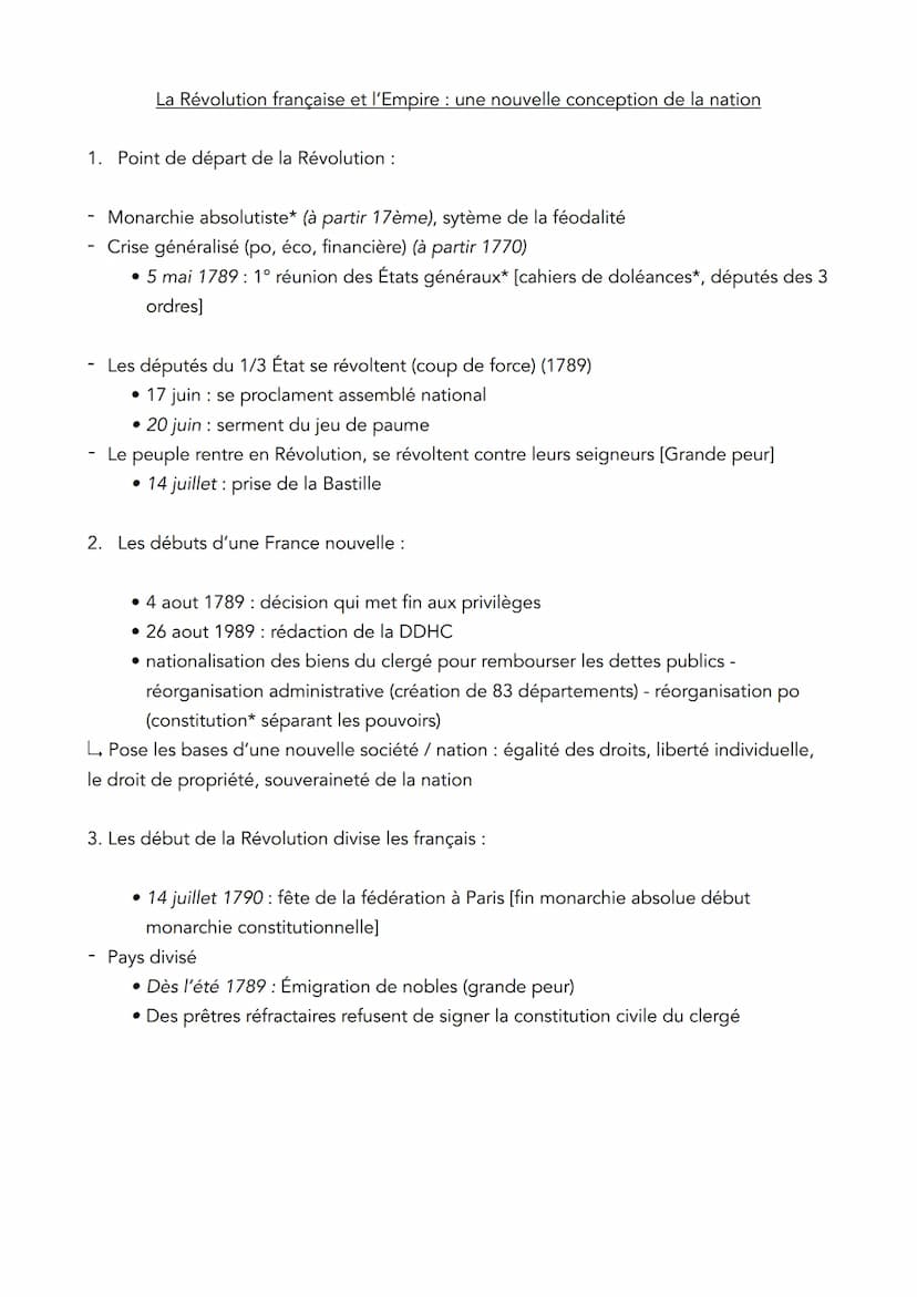 
<h2 id="pointdedpartdelarvolution">Point de départ de la Révolution</h2>
<p>La Révolution française et l'Empire ont marqué une période impo