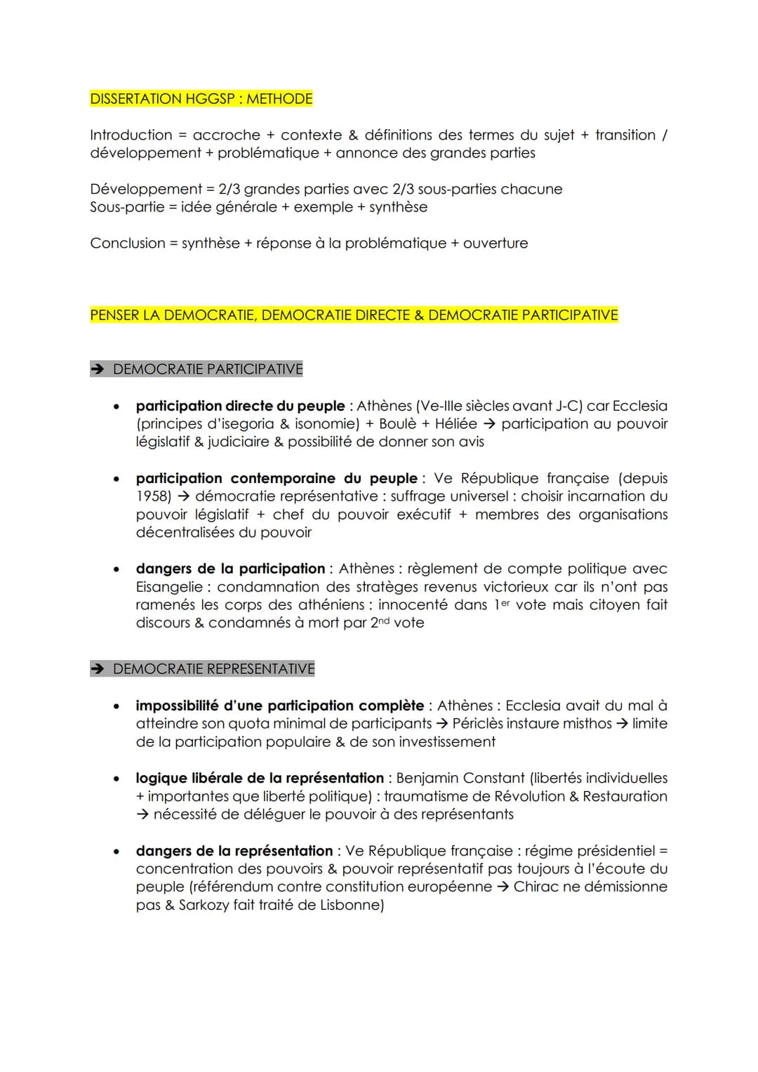 DISSERTATION HGGSP: METHODE
Introduction = accroche + contexte & définitions des termes du sujet + transition /
développement + problématiqu