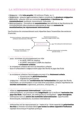 Know cours sur la métropollisation à l’échelle mondiale  thumbnail