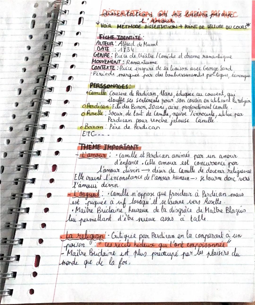 --- OCR Start ---
の
dissertation on me badine pas avec
l'amour
VOIR MÉTHODE DISSERTATION + POINT DE LECTURE DU COURS
の
FICHE IDENTITÉ:
の
AUT
