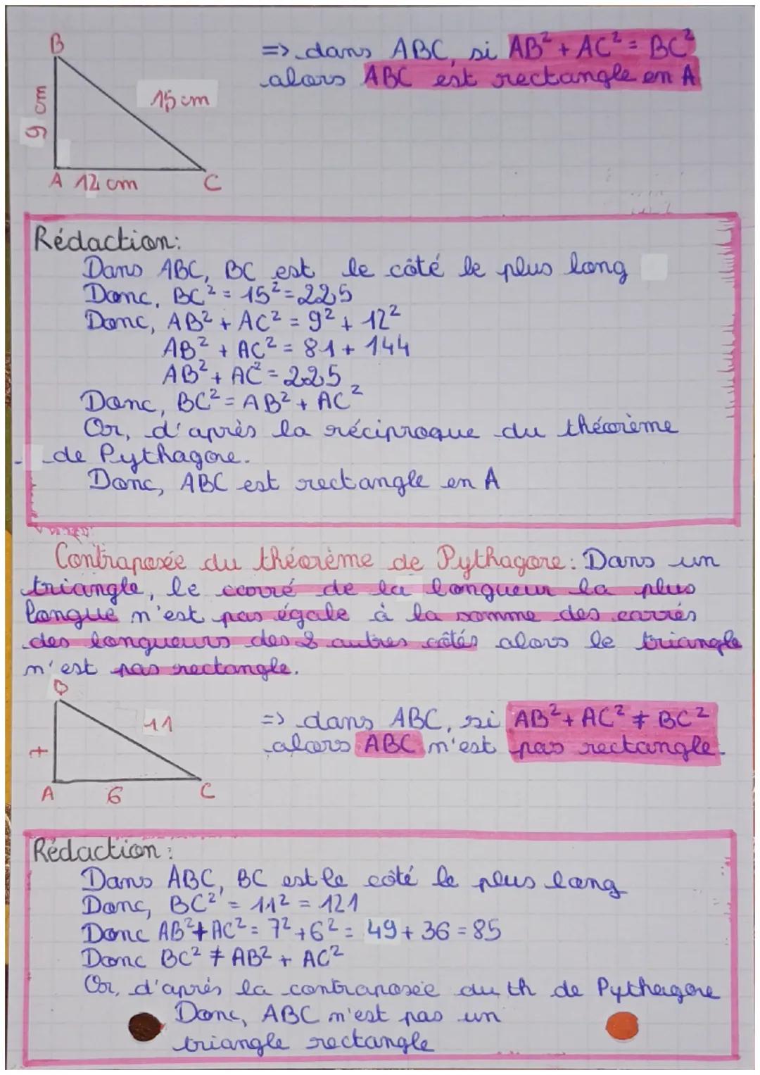 DOMATHIS
REVISIONS: DS du 17 novembre 2023
I- GEOMETRIE
1) Le théorème de Pythagore
Chéorème de Pythagore: Si un triangle est
rectangle, alo